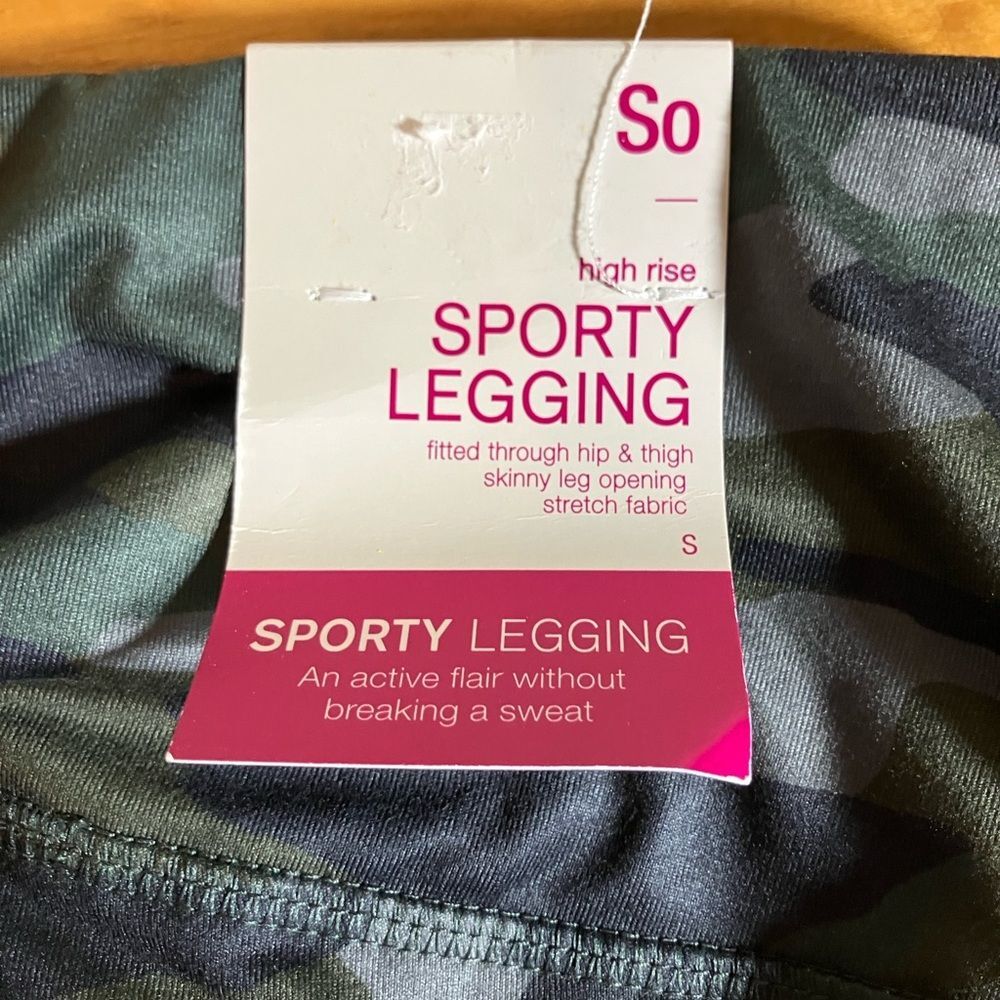 SO camo, athletic leggings, new with tags, size small, high-rise - Picture 2 of 3